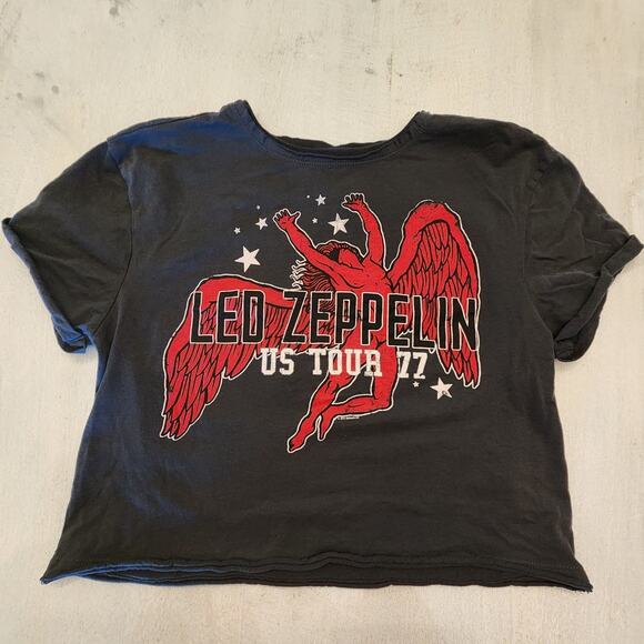 Amplified Women's Led Zeppelin Band T-Shirt Cropped SZ Large - Picture 1 of 6